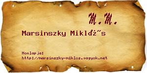 Marsinszky Miklós névjegykártya
